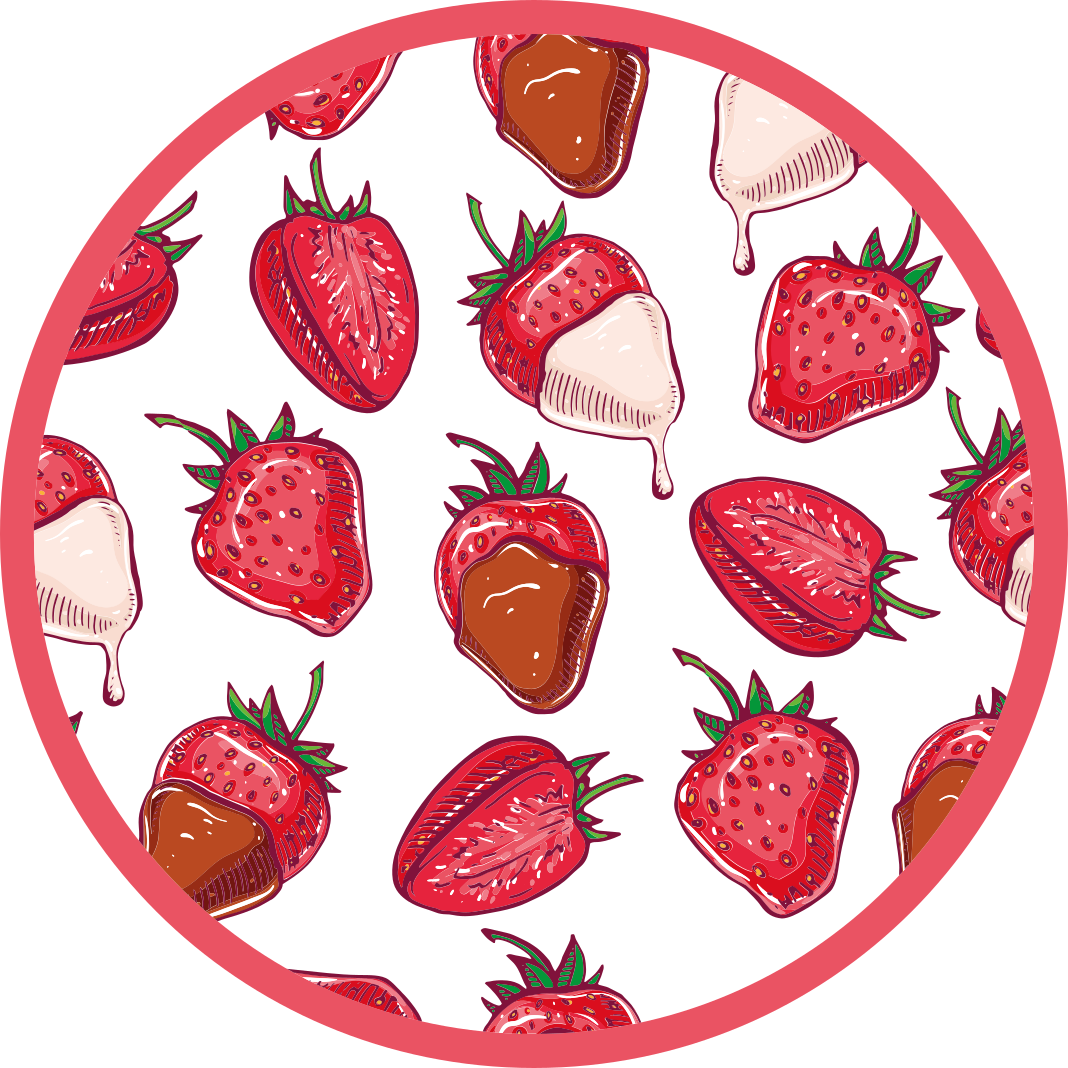 Tapis vinyle rond délice sucré à la fraise - TenStickers