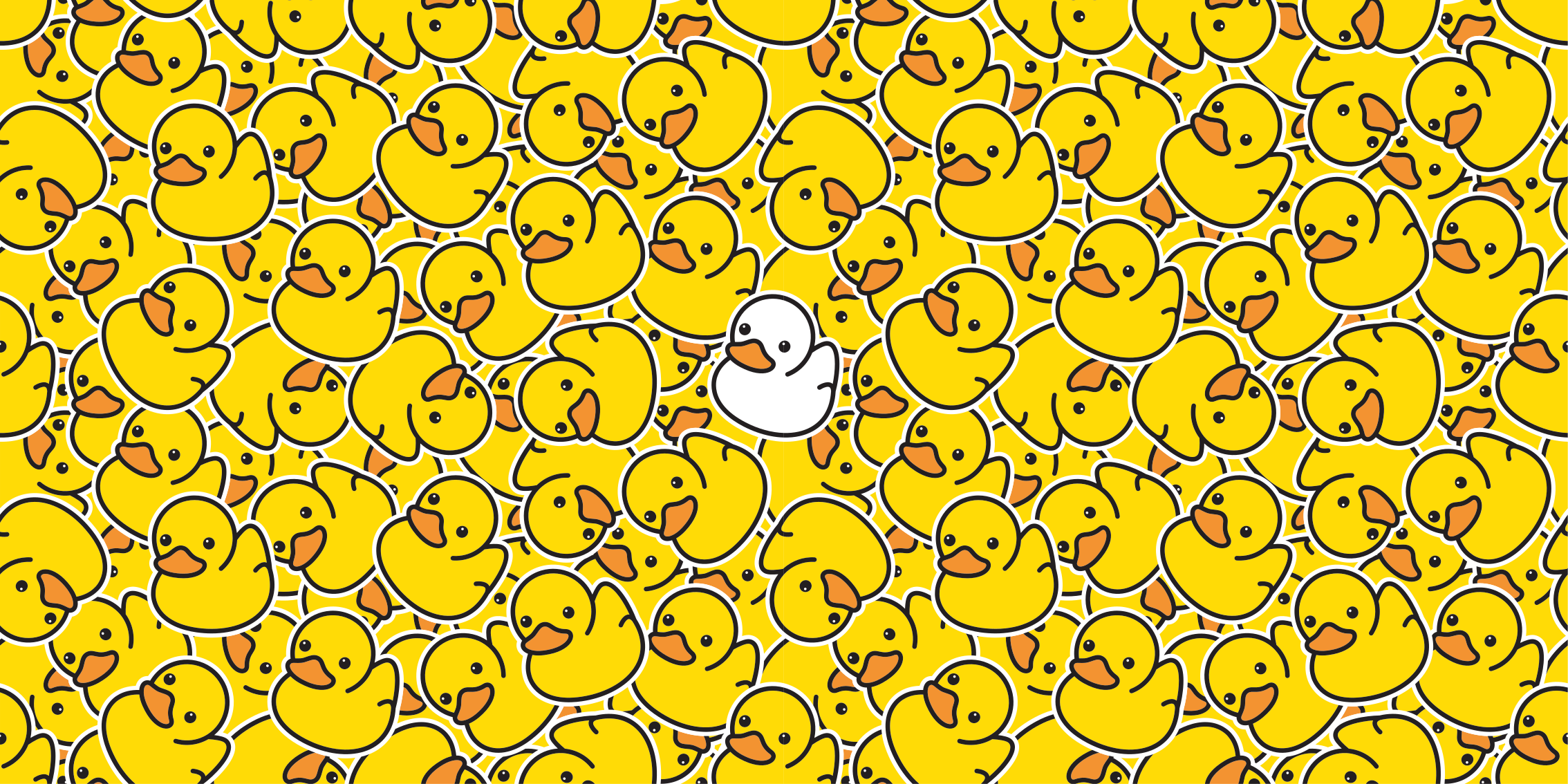 Tapis vinyle animal canard blanc à motifs jaunes - TenStickers