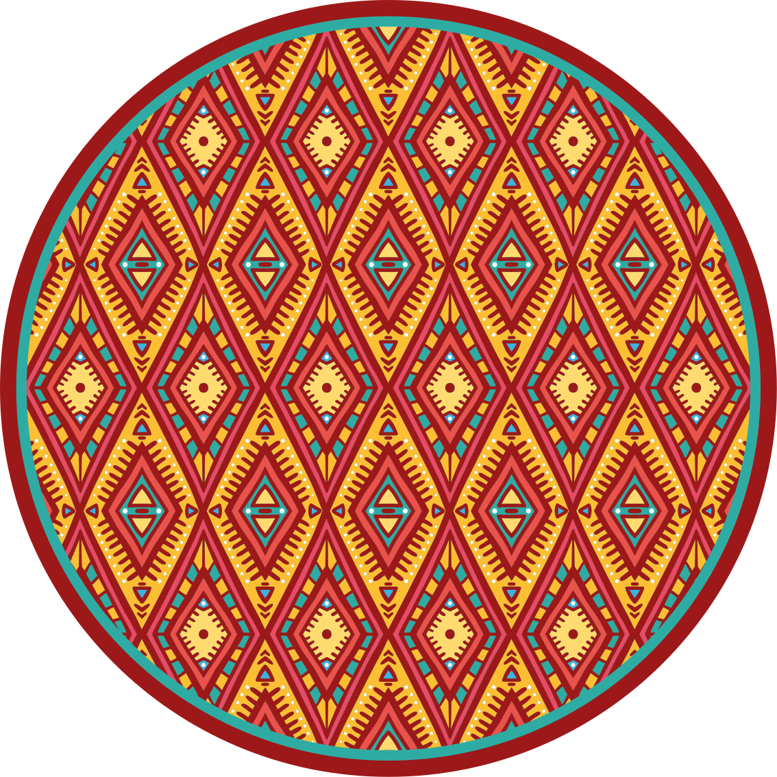 Tapis vinyle éthnique élément tribal géométrique - TenStickers