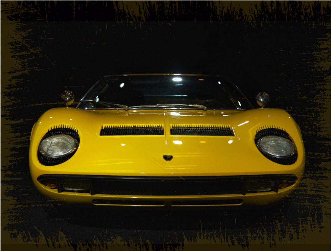 Tapis vinyle route voiture de sport jaune classique - TenStickers