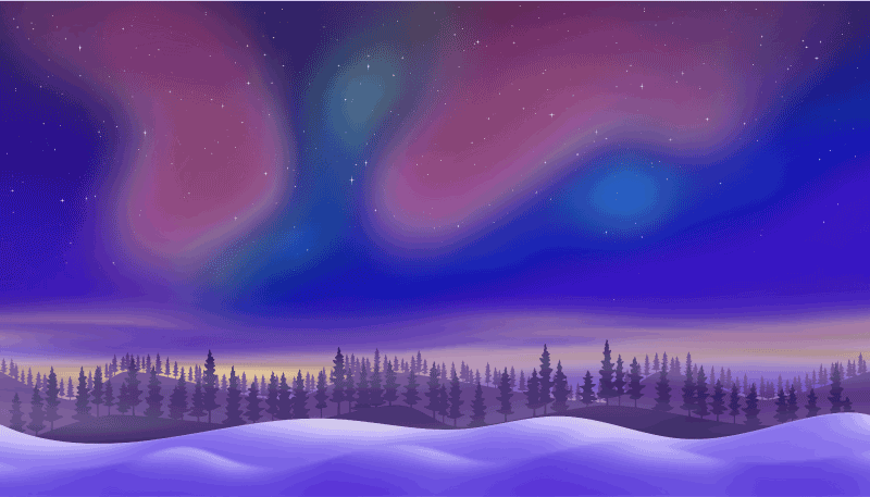 Tapis vinyle nature ciel nocturne aurore - TenStickers