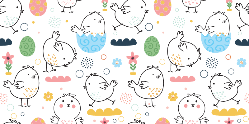Tapis vinyle pour enfants motif de poulets charmants - TenStickers