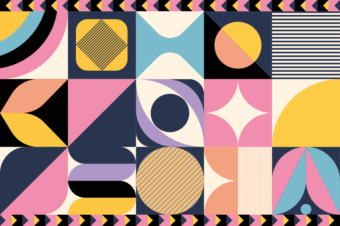 Tapis vinyle géométrique segments colorés - TenStickers