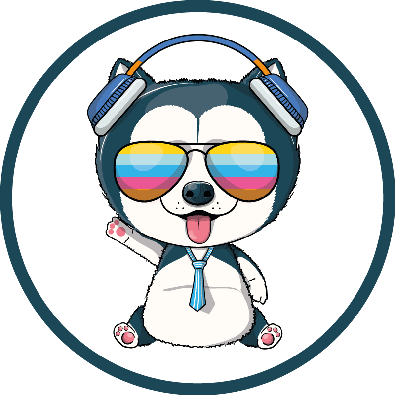 Tapis vinyle pour enfants personnage de chien cool - TenStickers