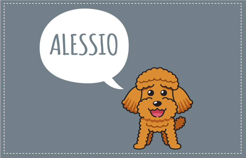 Tapis vinyle personnalisé chiot caniche heureux - TenStickers
