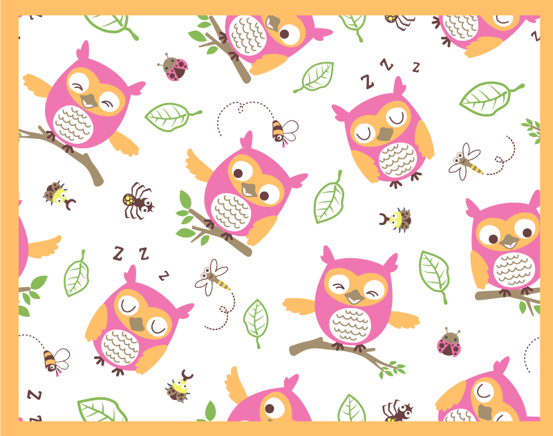 Tapis vinyle chambre bébé joli motif de hibou - TenStickers