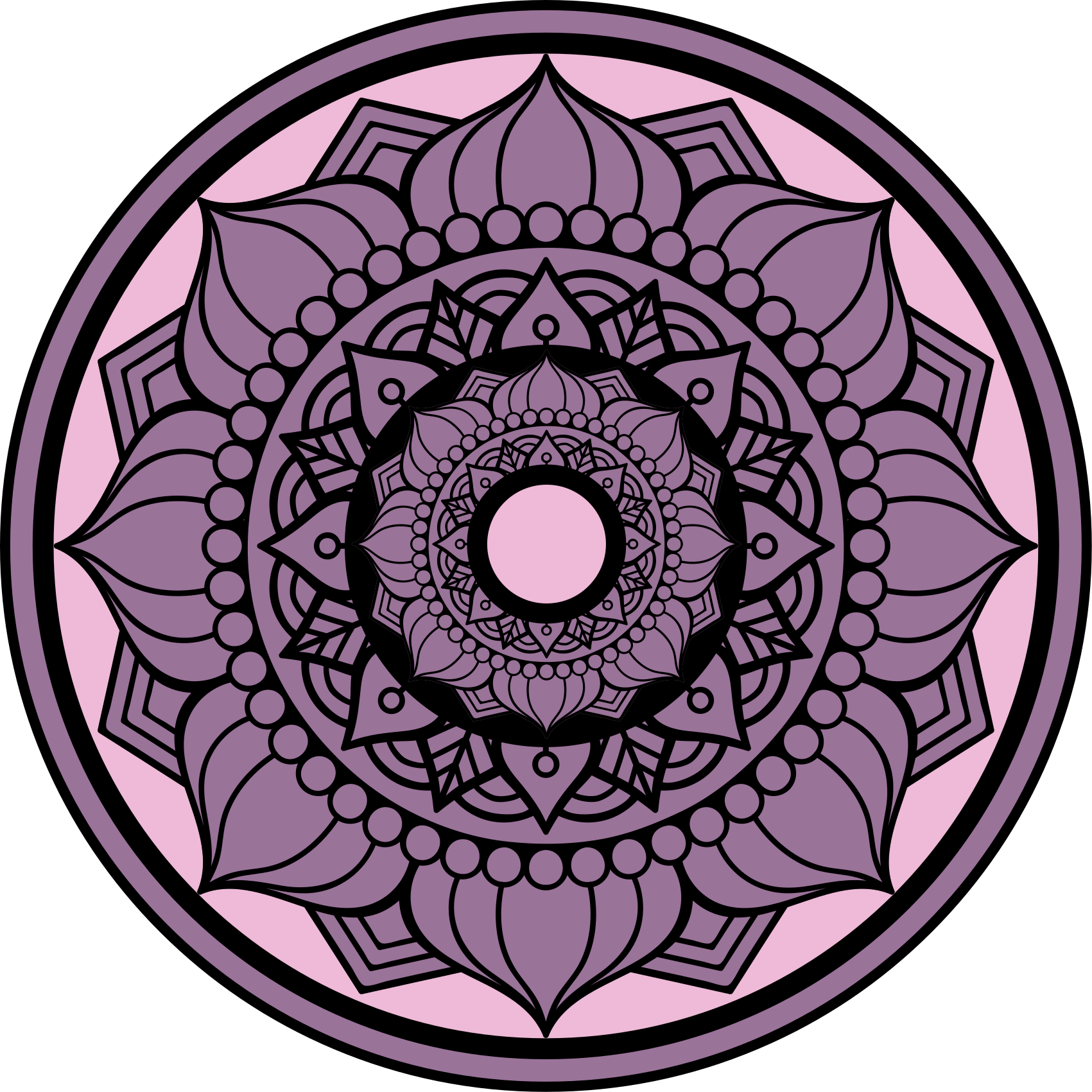 Tapis vinyle mandala motif floral circulaire - TenStickers