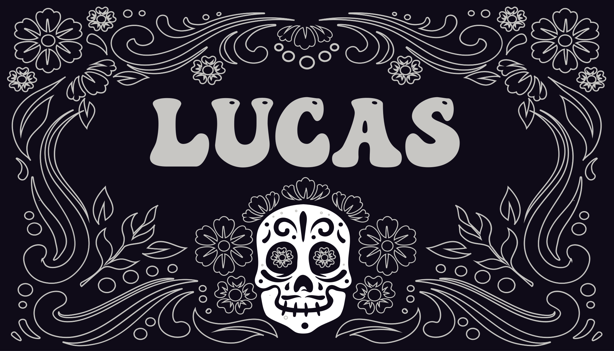 Tapis vinyle halloween motif de crâne avec nom - TenStickers