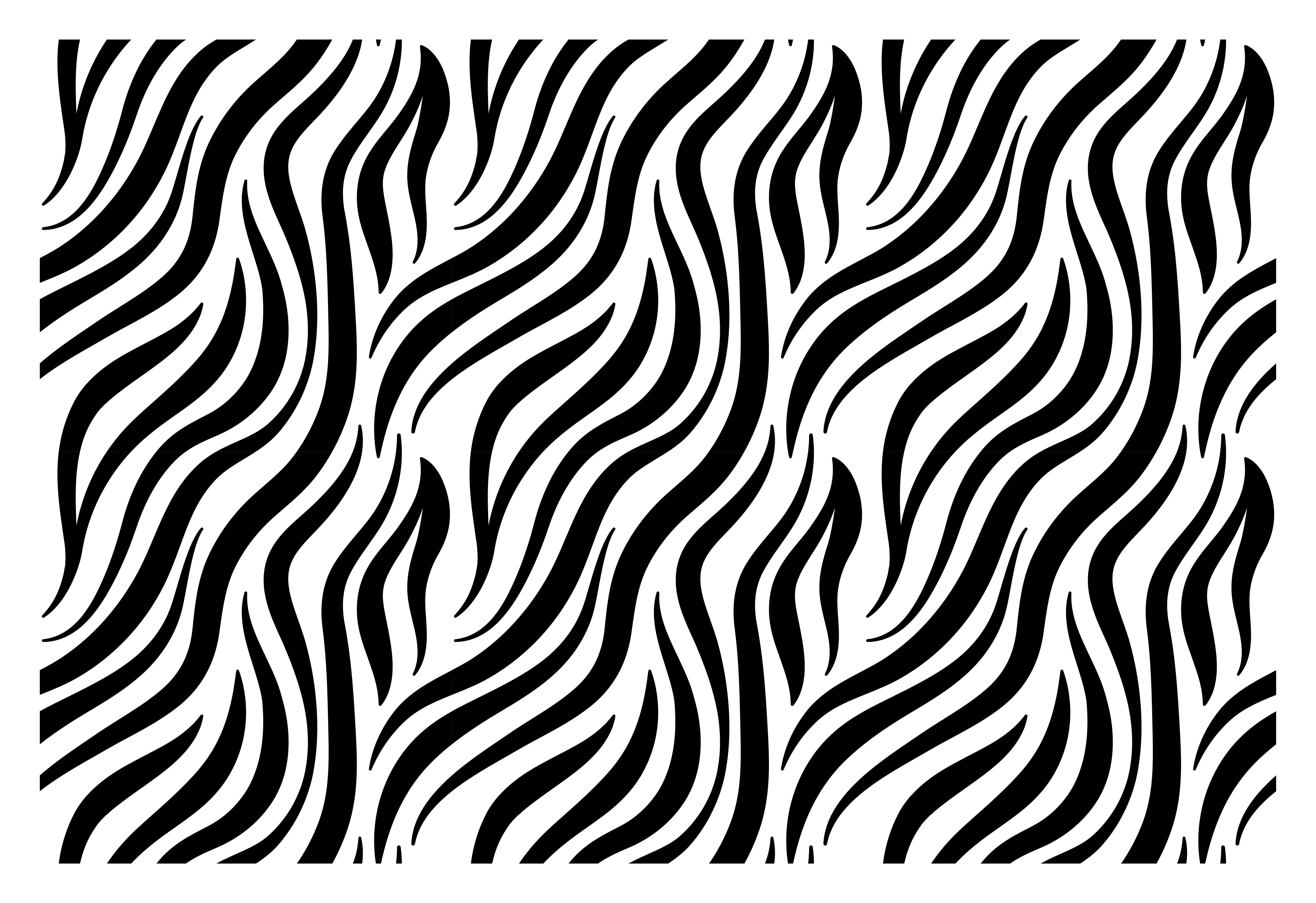 Tapis vinyle animal lignes noires ondulées - TenStickers