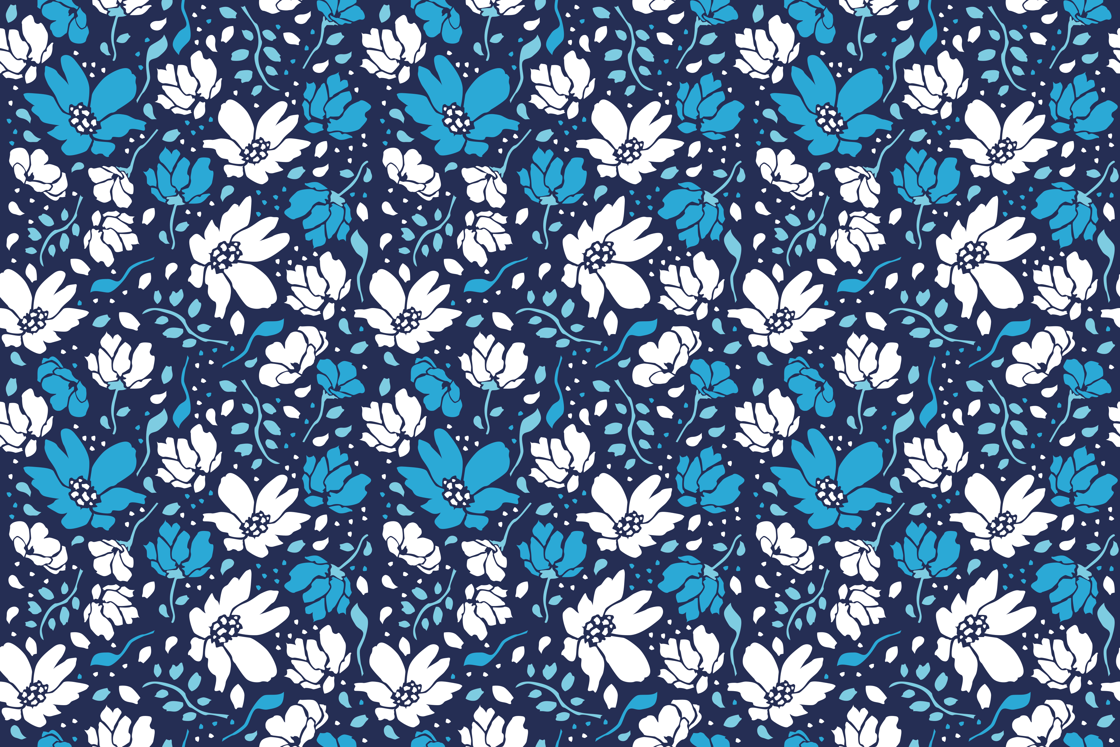 Tapis vinyle fleurs et plantes motif floral marine - TenStickers