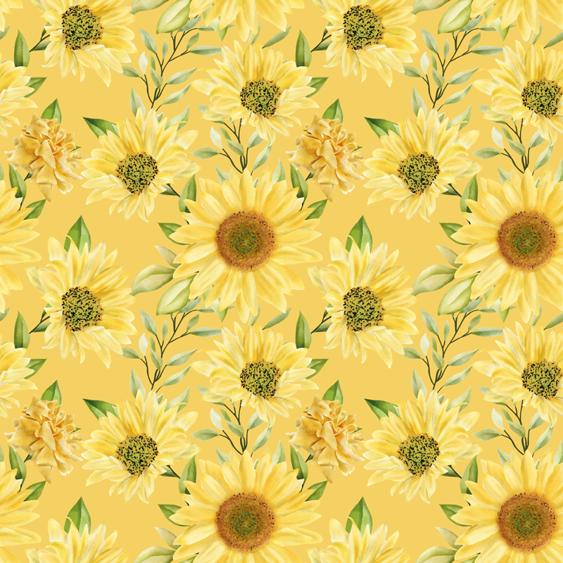 Tapis vinyle fleurs et plantes emblème du tournesol - TenStickers