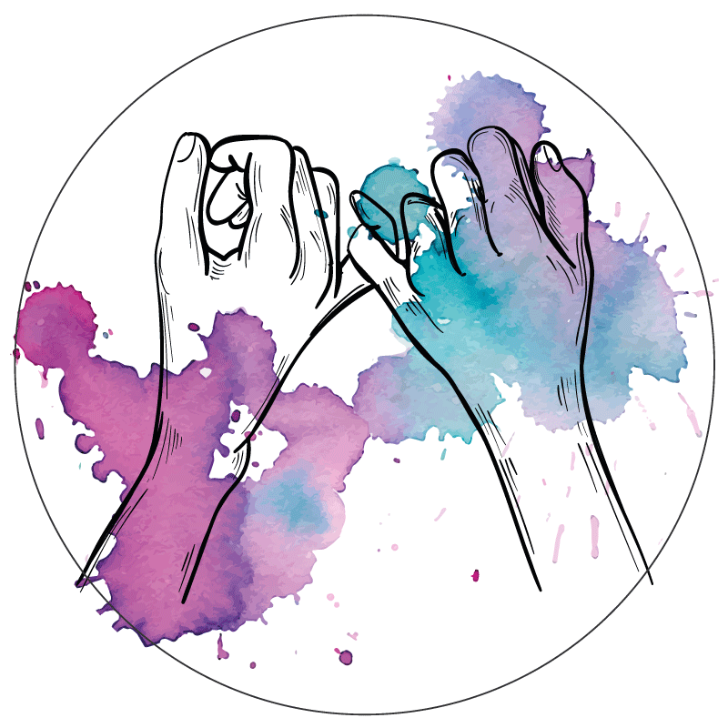 Tapis vinyle ado mains entrelacées - TenStickers