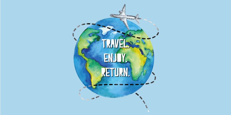 Tapis vinyle carte du monde voyage délice reviens - TenStickers