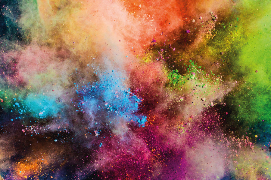 Tapis vinyle moderne explosion cosmique colorée - TenStickers