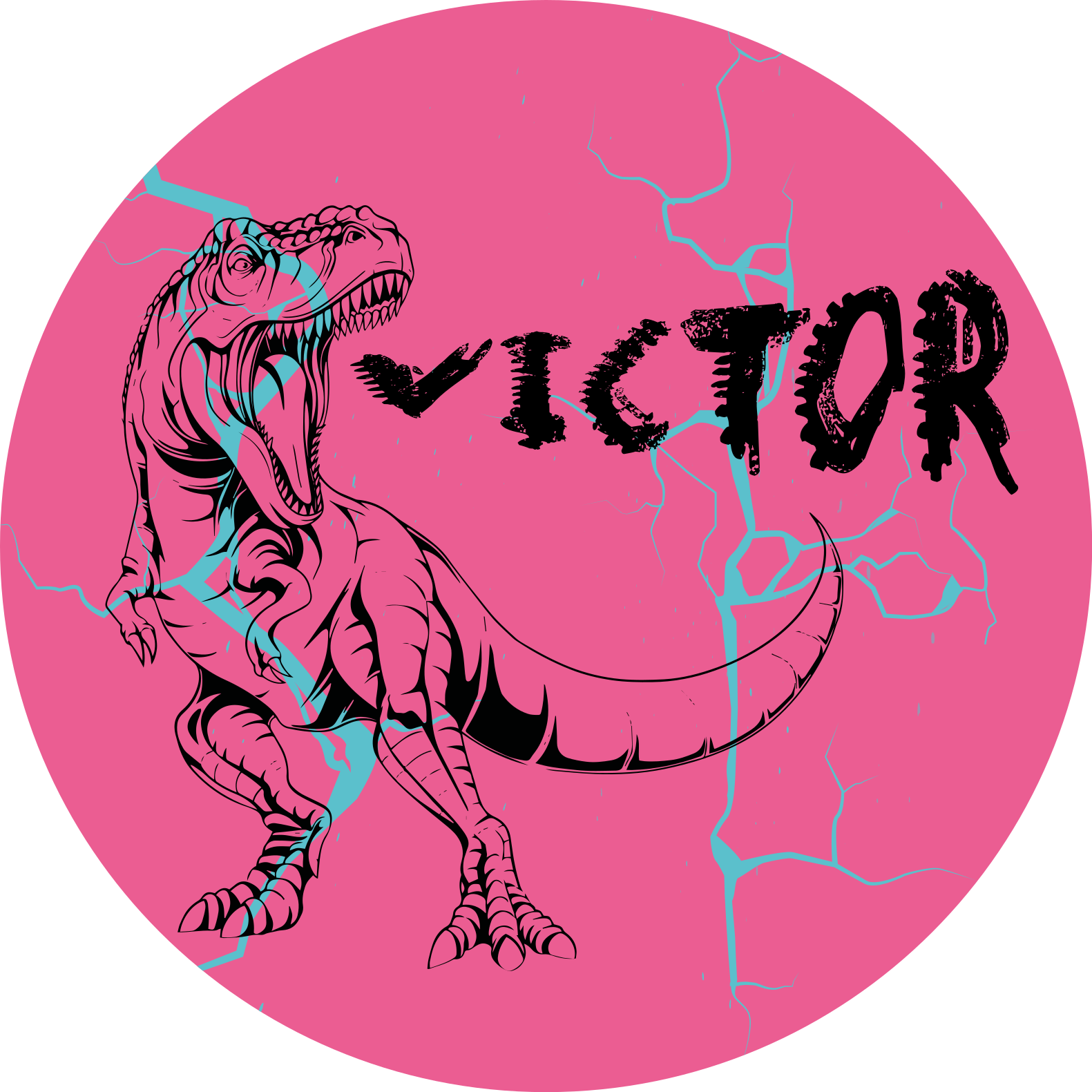 Tapis vinyle autres tapis t-rex rose avec nom - TenStickers