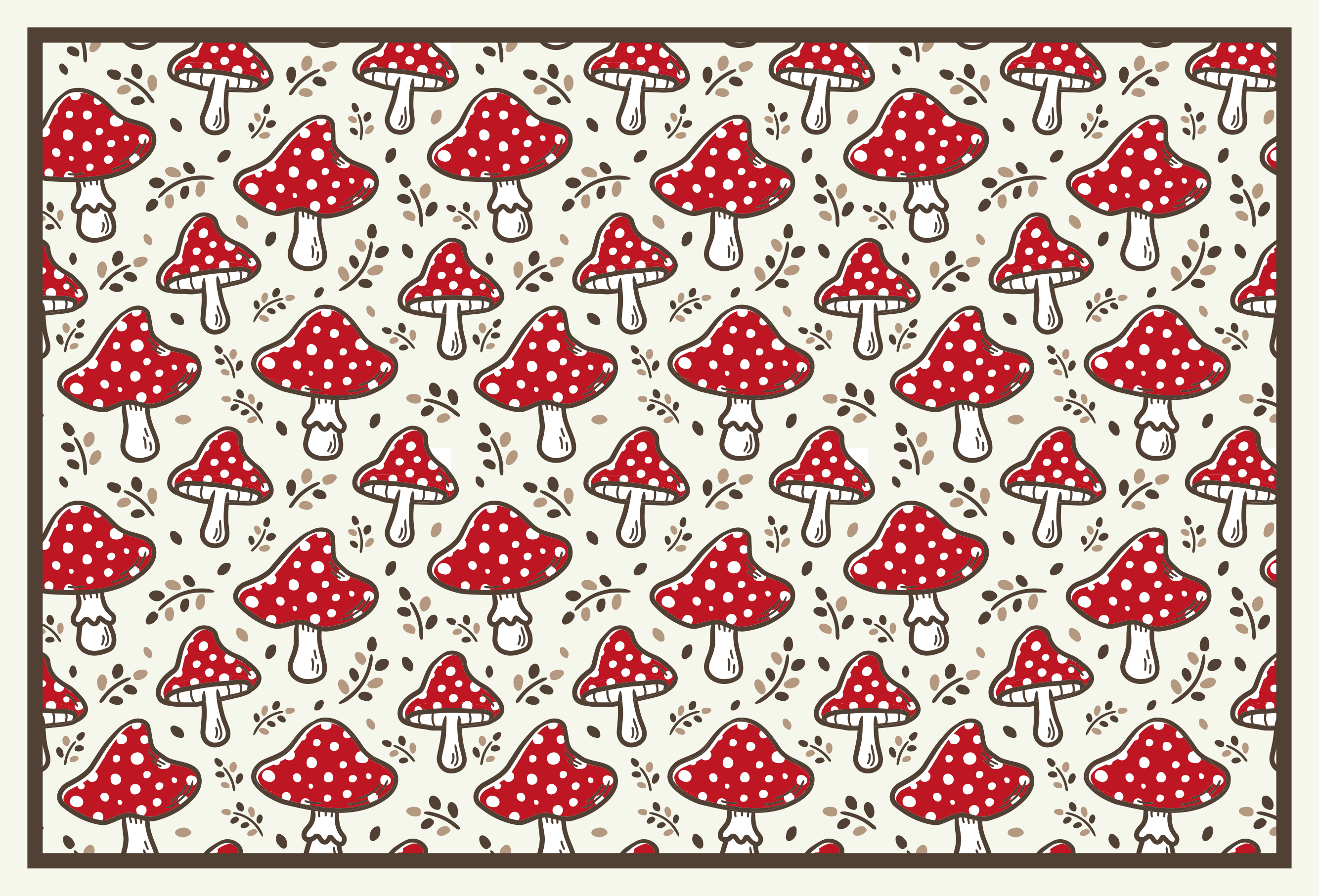 Tapis vinyle nature motif de champignon ludique - TenStickers
