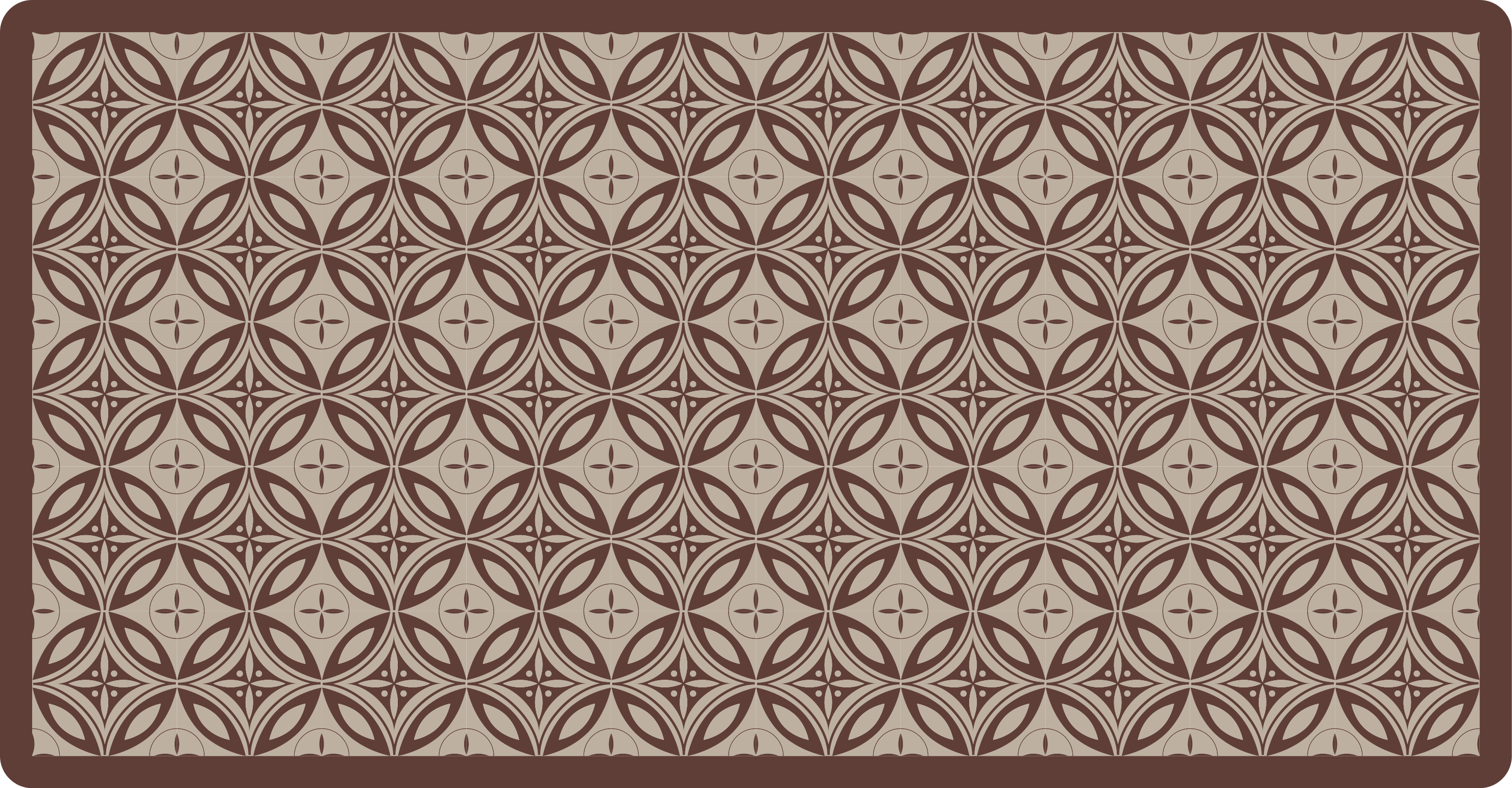 Tapis mosaique vinyle formes à motifs marron - TenStickers