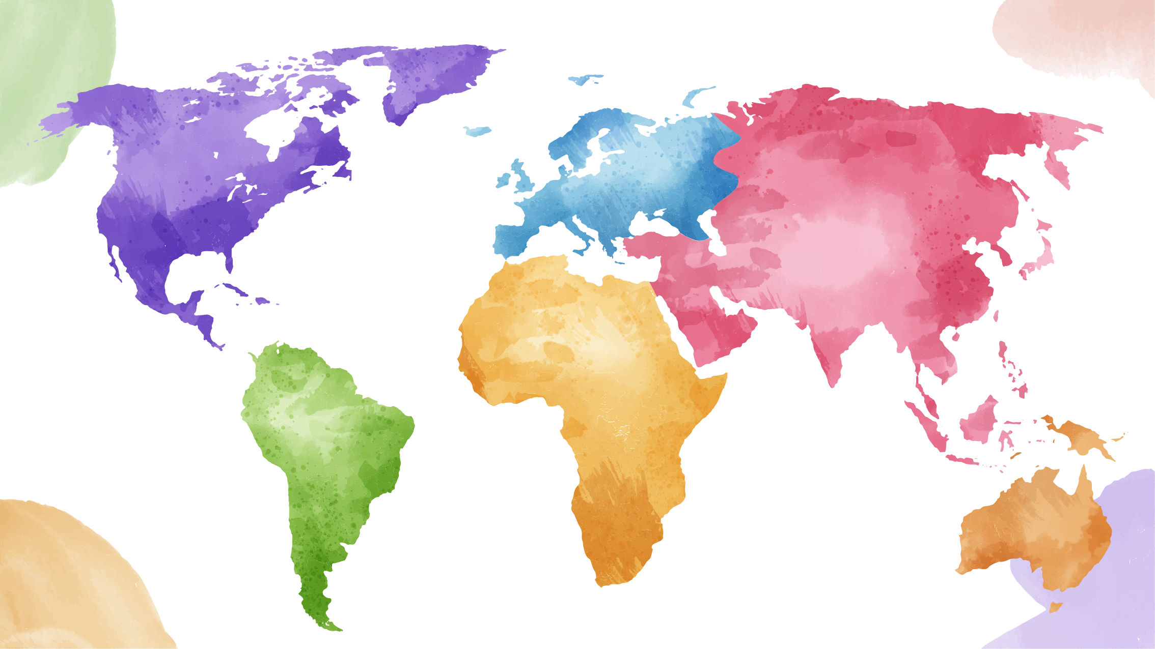 Tapis vinyle carte du monde continents colorés - TenStickers