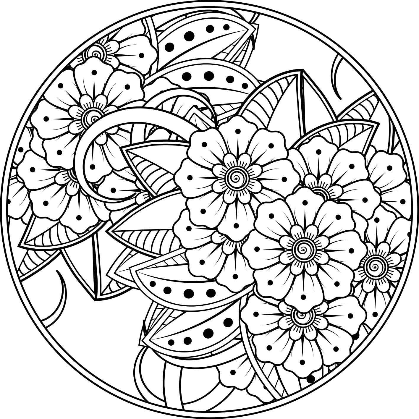 Tapis vinyle mandala style floral - TenStickers