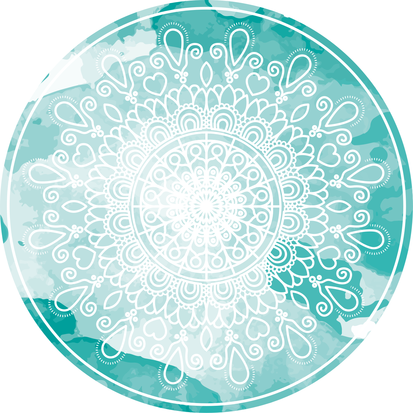 Tapis vinyle mandala tons aquarelles élégants - TenStickers