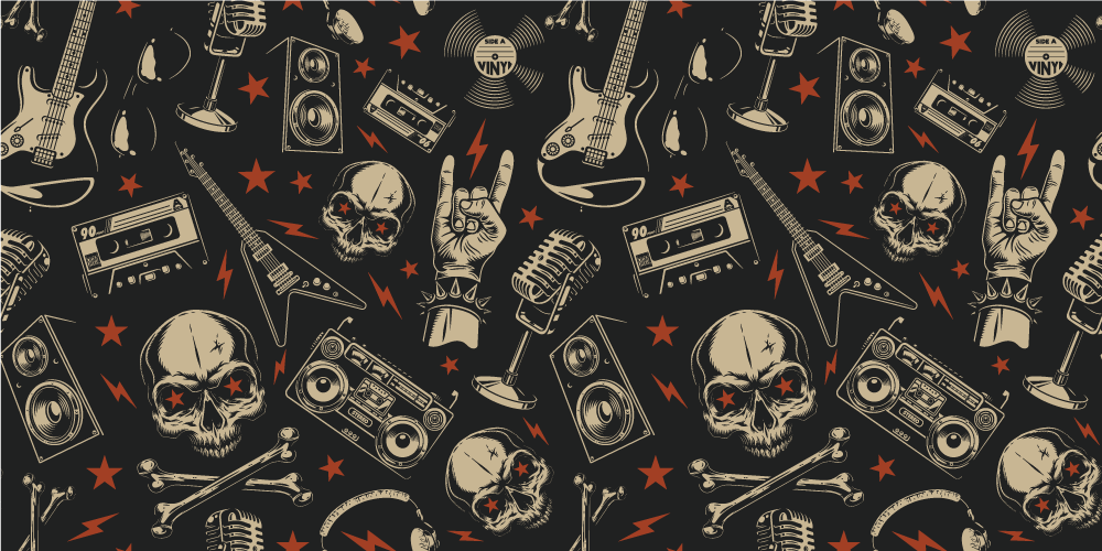 Tapis vinyle ado thème musical du crâne - TenStickers