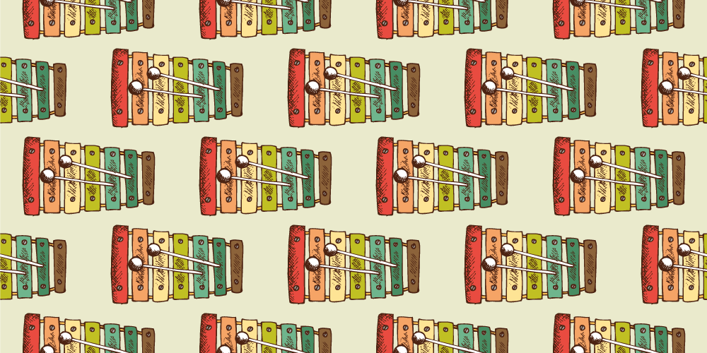 Tapis vinyle ado motif de xylophone coloré - TenStickers