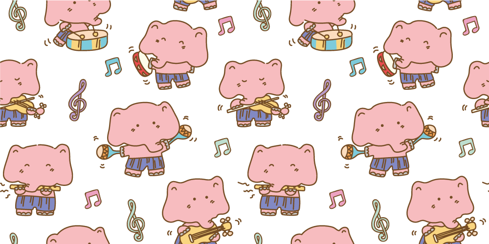 Tapis vinyle pour enfants éléphants musiciens espiègles - TenStickers