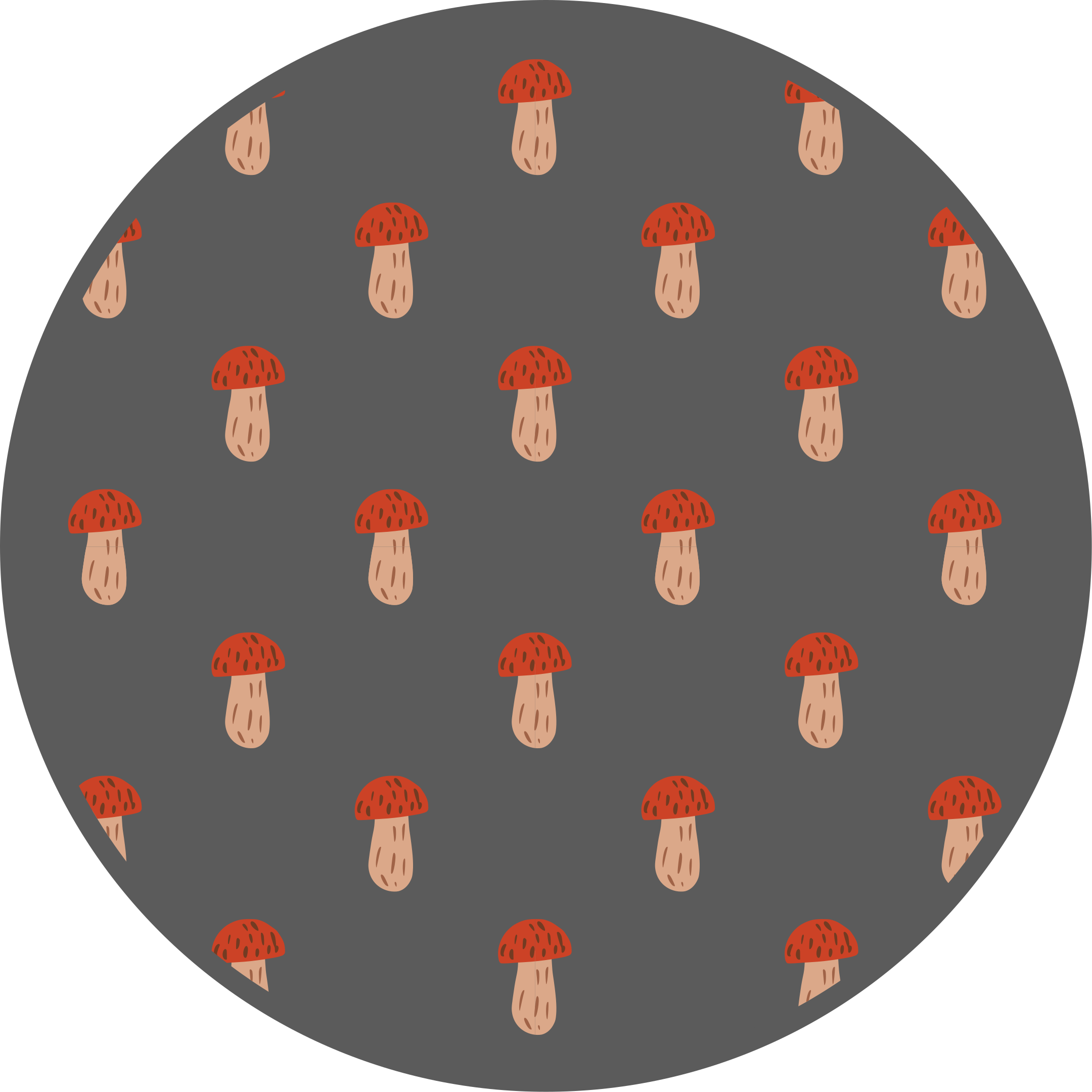 Tapis vinyle cuisine rond à motifs de champignons - TenStickers