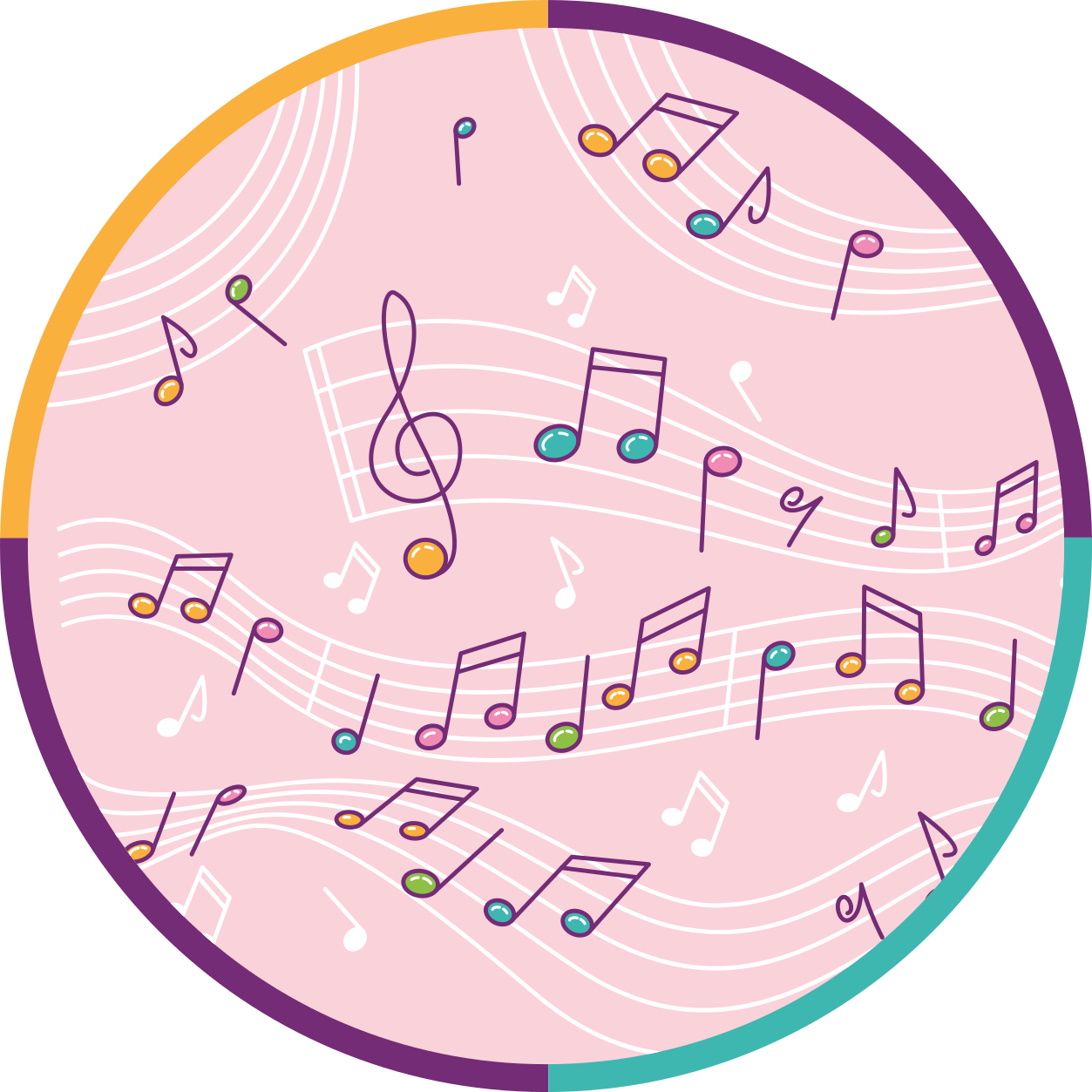 Tapis vinyle ado motif de notes de musique - TenStickers