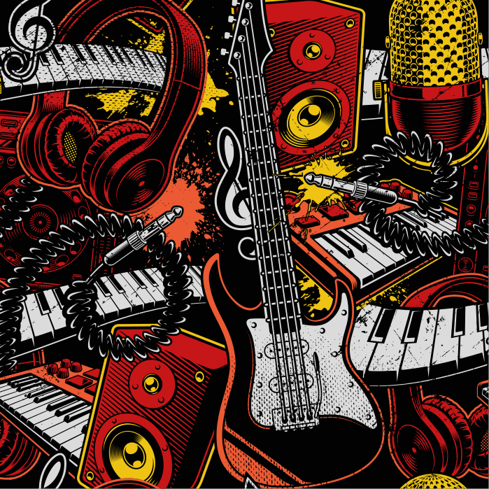 Tapis vinyle événements Éléments musicaux showcase - TenStickers