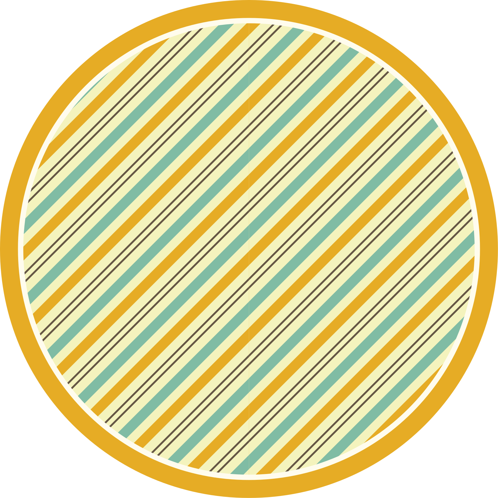 Tapis vinyle rayures nuances de jaune circulaires - TenStickers