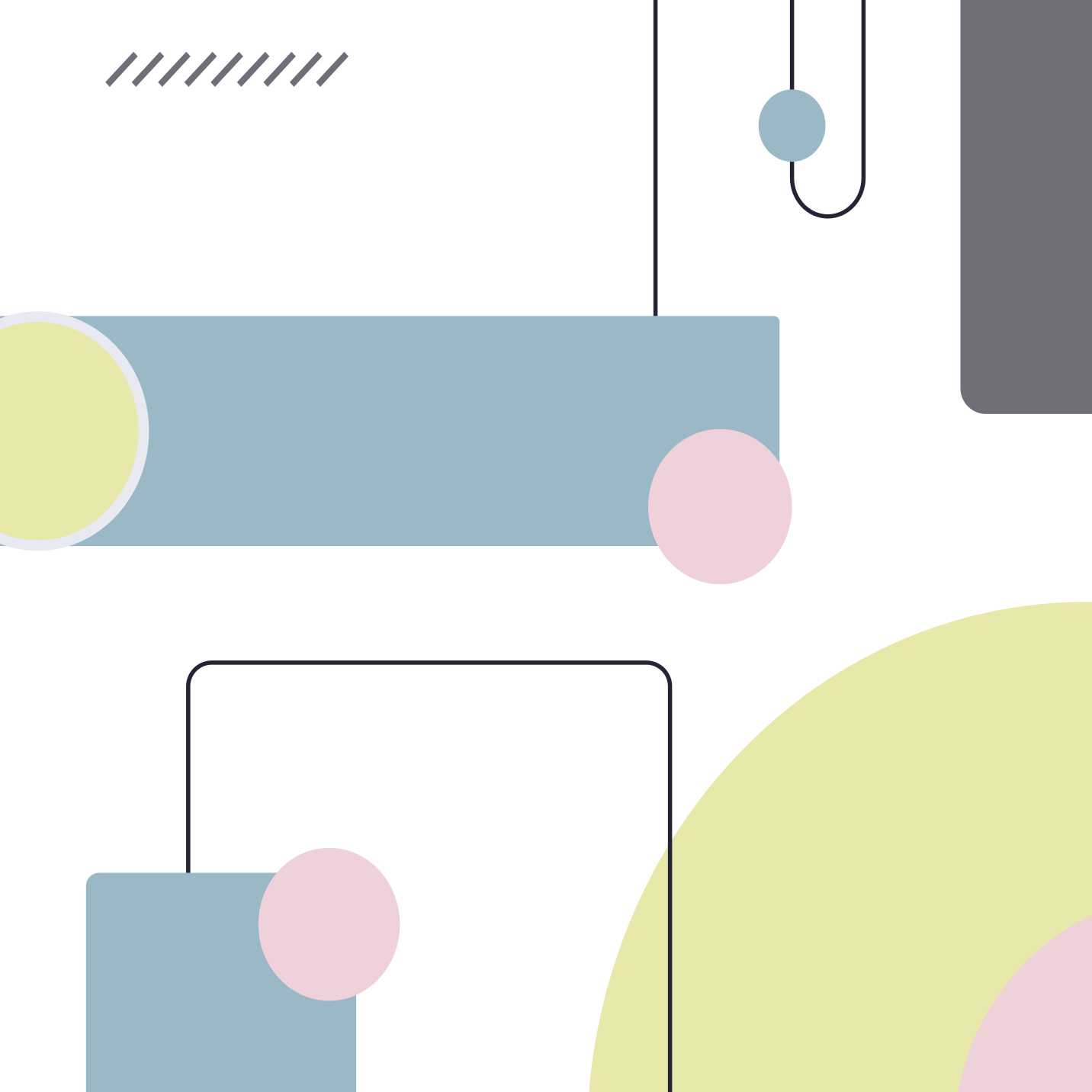 Tapis vinyle minimaliste formes pastel abstraites - TenStickers