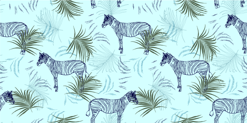 Tapis vinyle animal feuilles à motifs zèbre - TenStickers