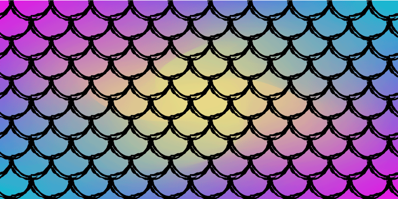 Tapis vinyle rectangulaire motif écailles colorées - TenStickers