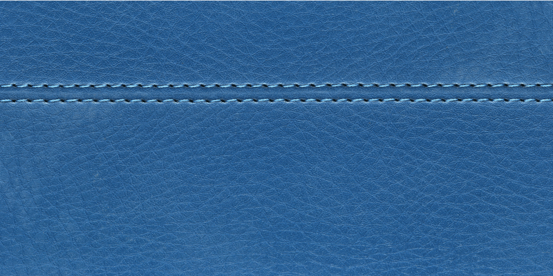 Tapis vinyle imitation parquet coutures en cuir bleu - TenStickers