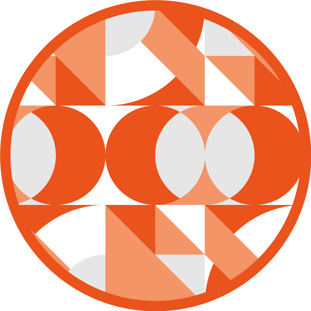 Tapis vinyle géométrique motifs rétro orange - TenStickers