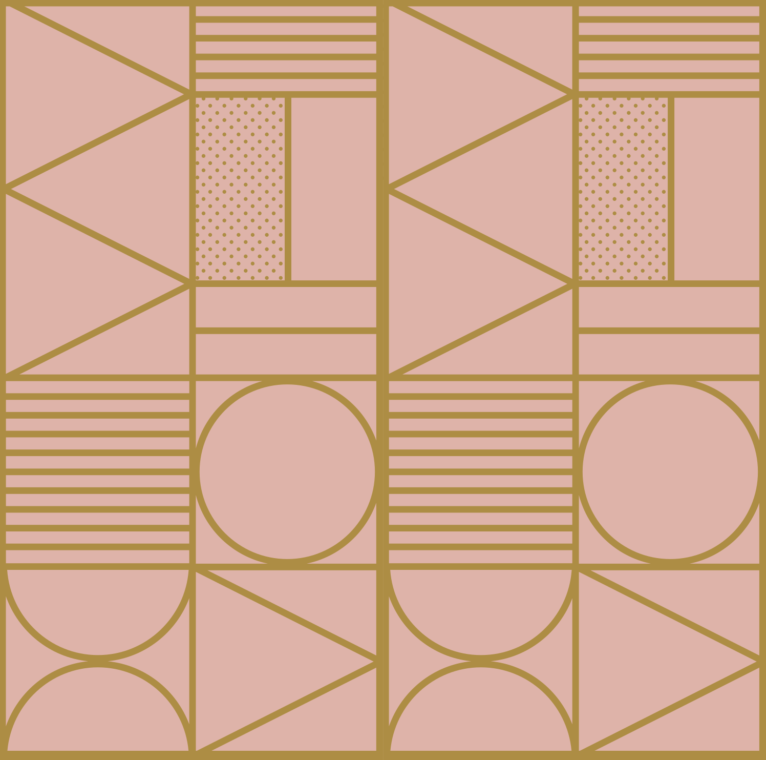 Tapis vinyle géométrique motif or et rose - TenStickers