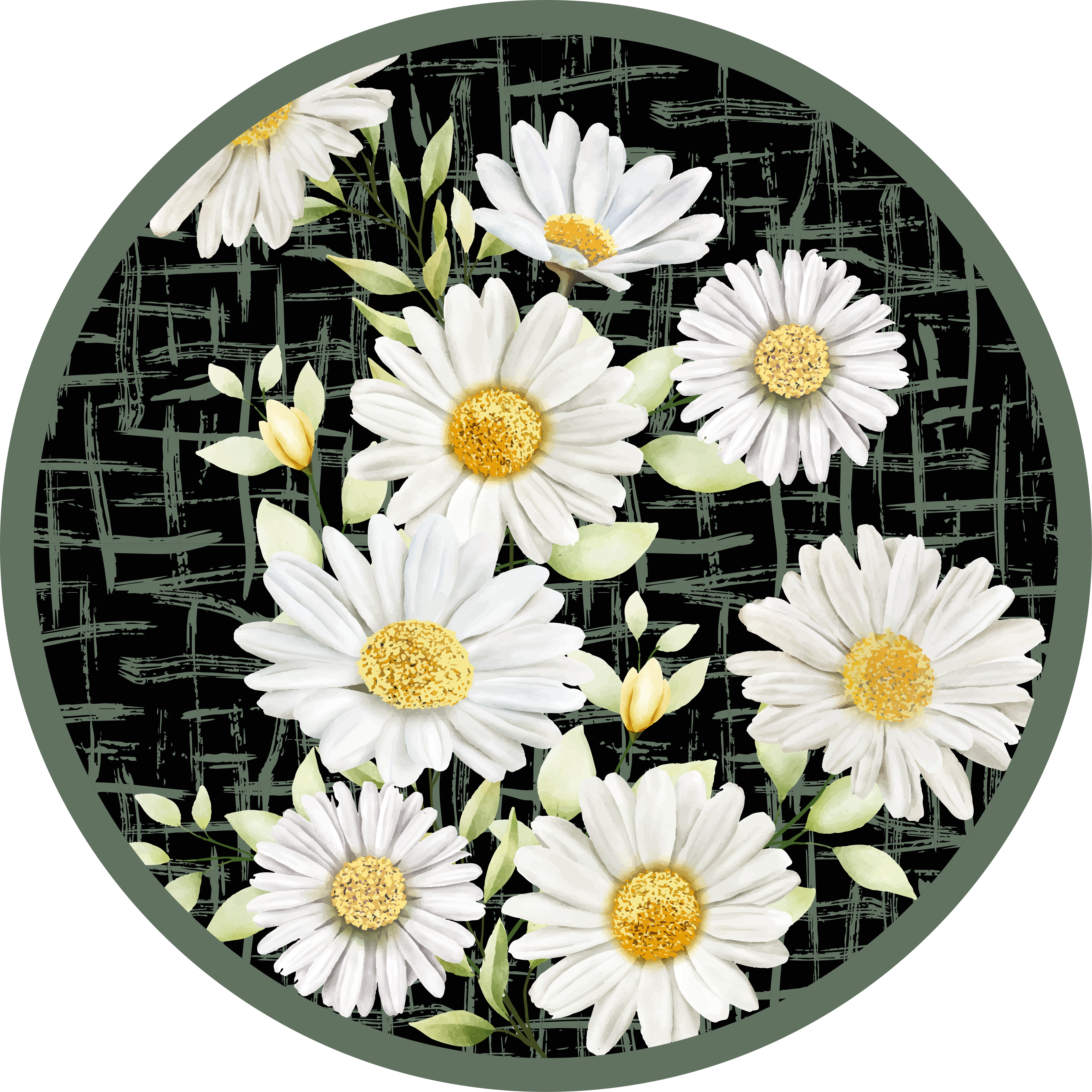 Tapis vinyle fleurs et plantes arrangement de marguerites - TenStickers