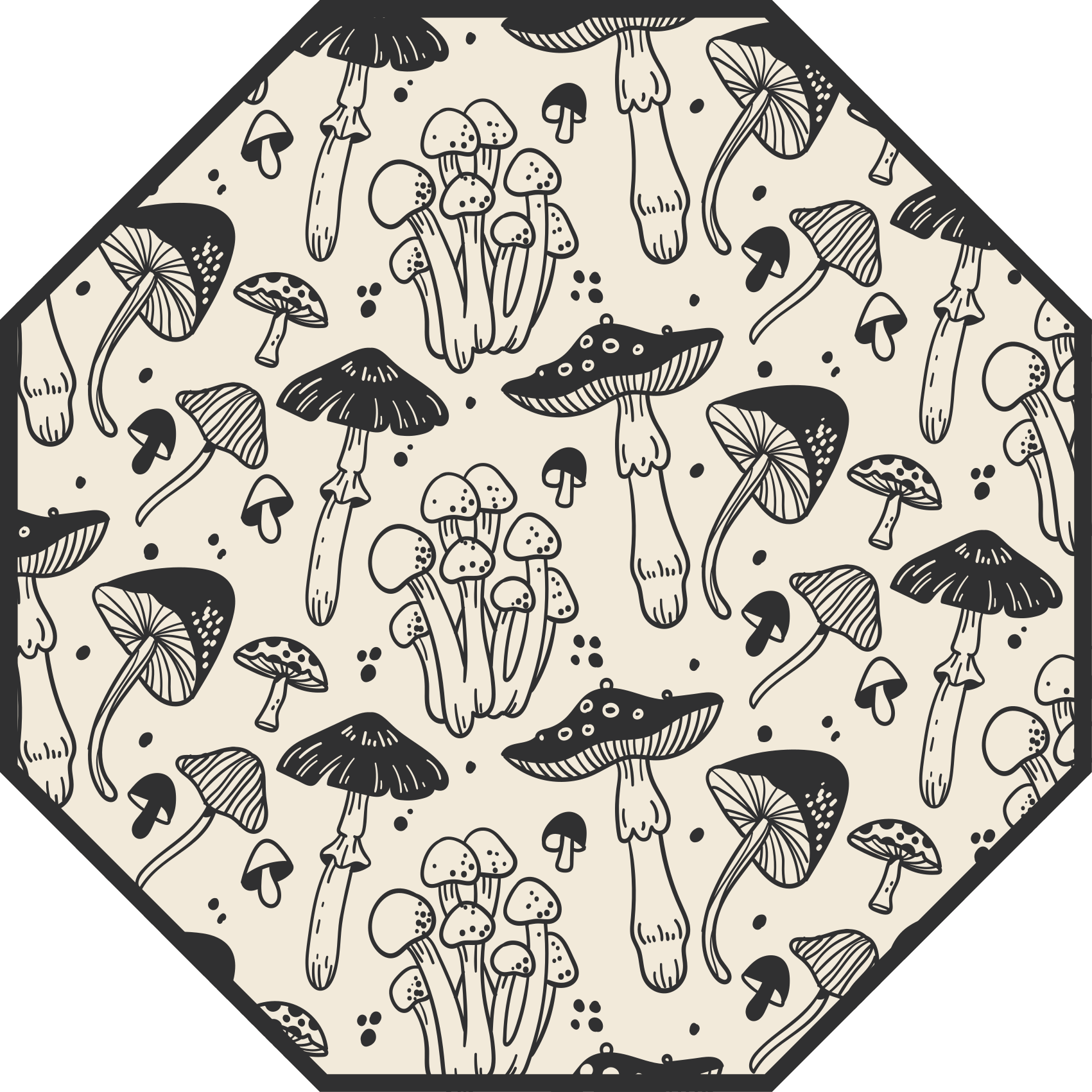 Tapis vinyle fleurs et plantes royaume des champignons - TenStickers