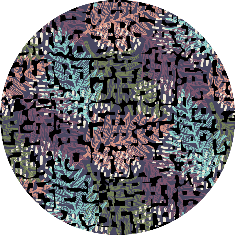 Tapis vinyle fleurs et plantes éléments botaniques feuillus - TenStickers