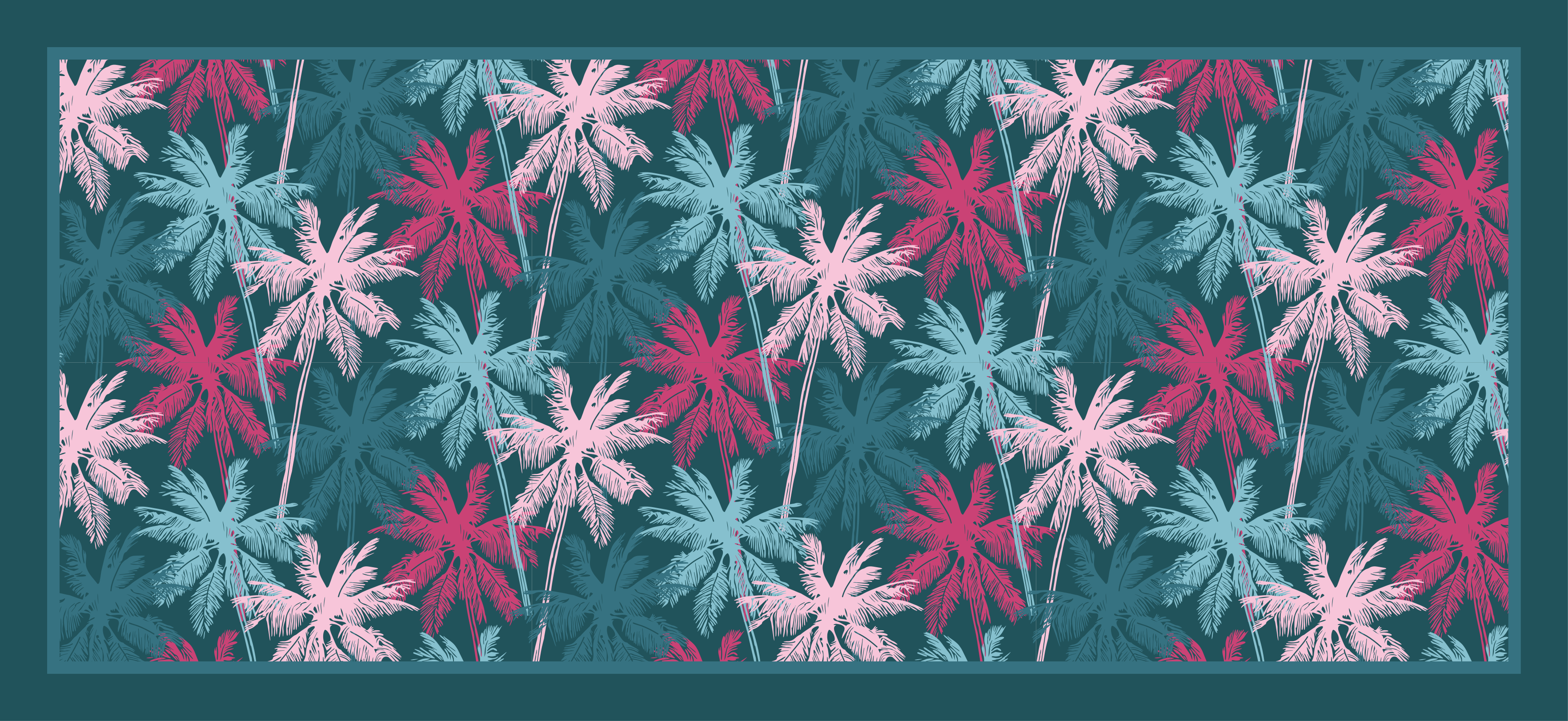 Tapis vinyle nature motif de palmier tropical - TenStickers