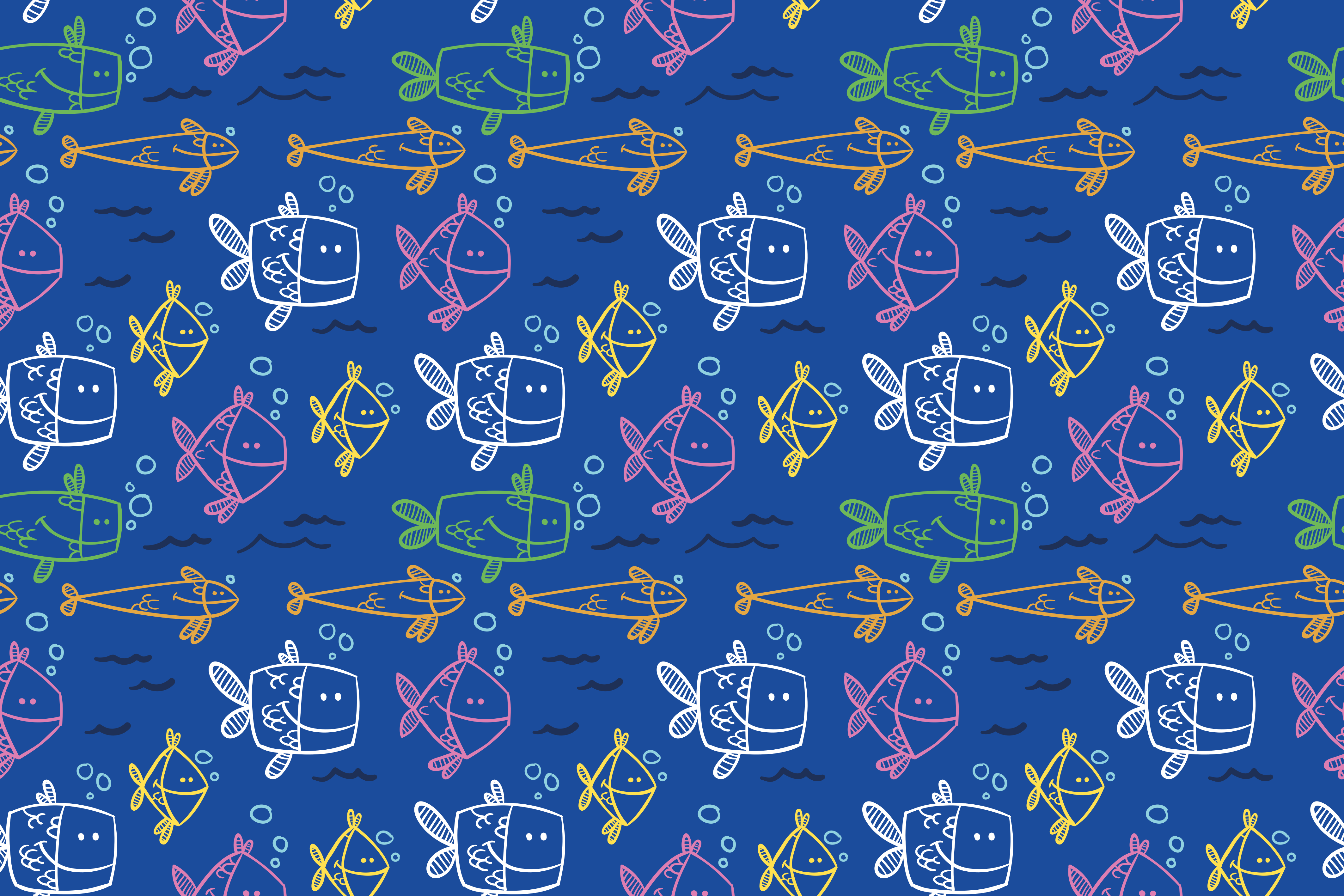 Tapis vinyle pour enfants illustration de poissons fantaisie - TenStickers