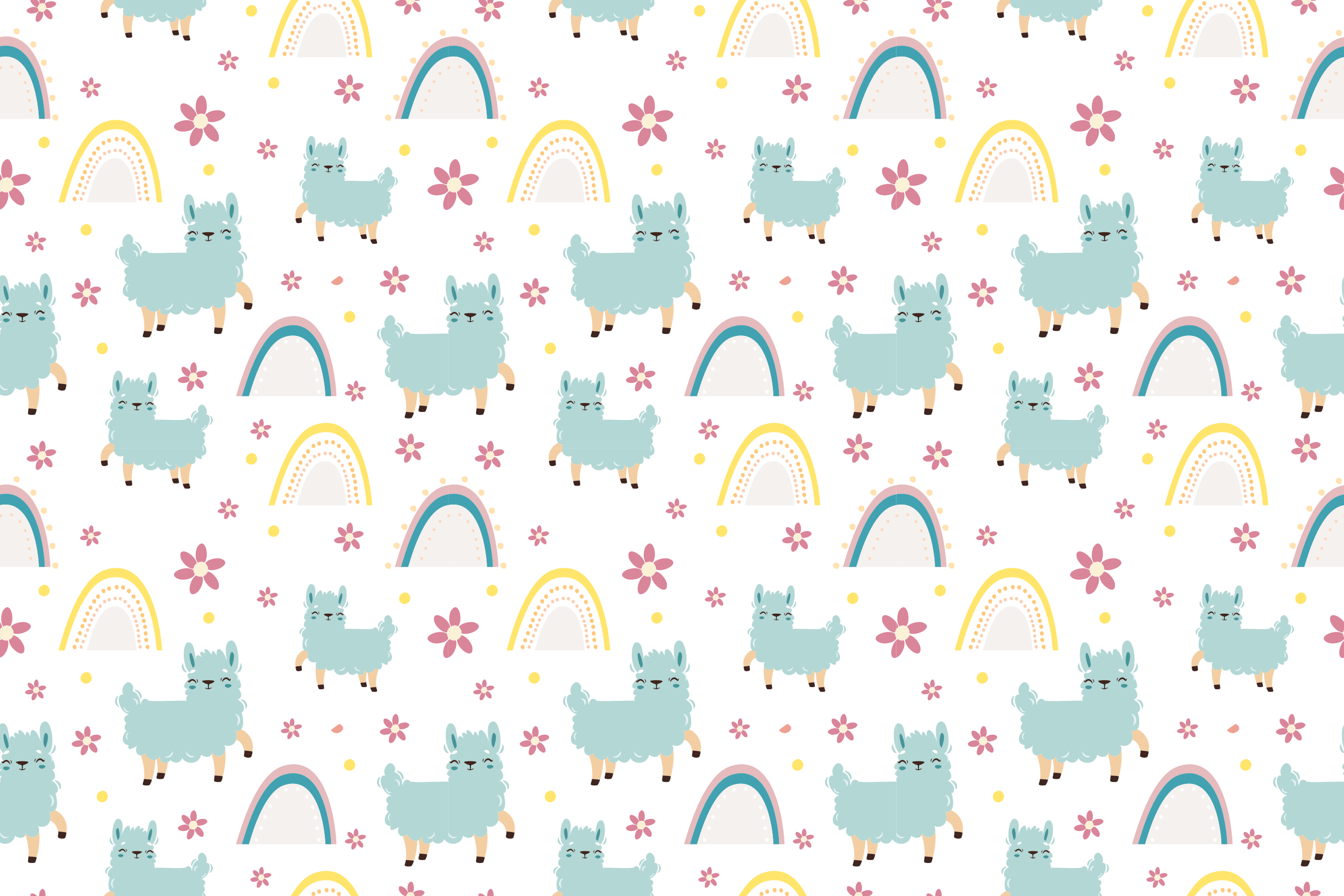 Tapis vinyle autres tapis arc-en-ciel et lamas - TenStickers