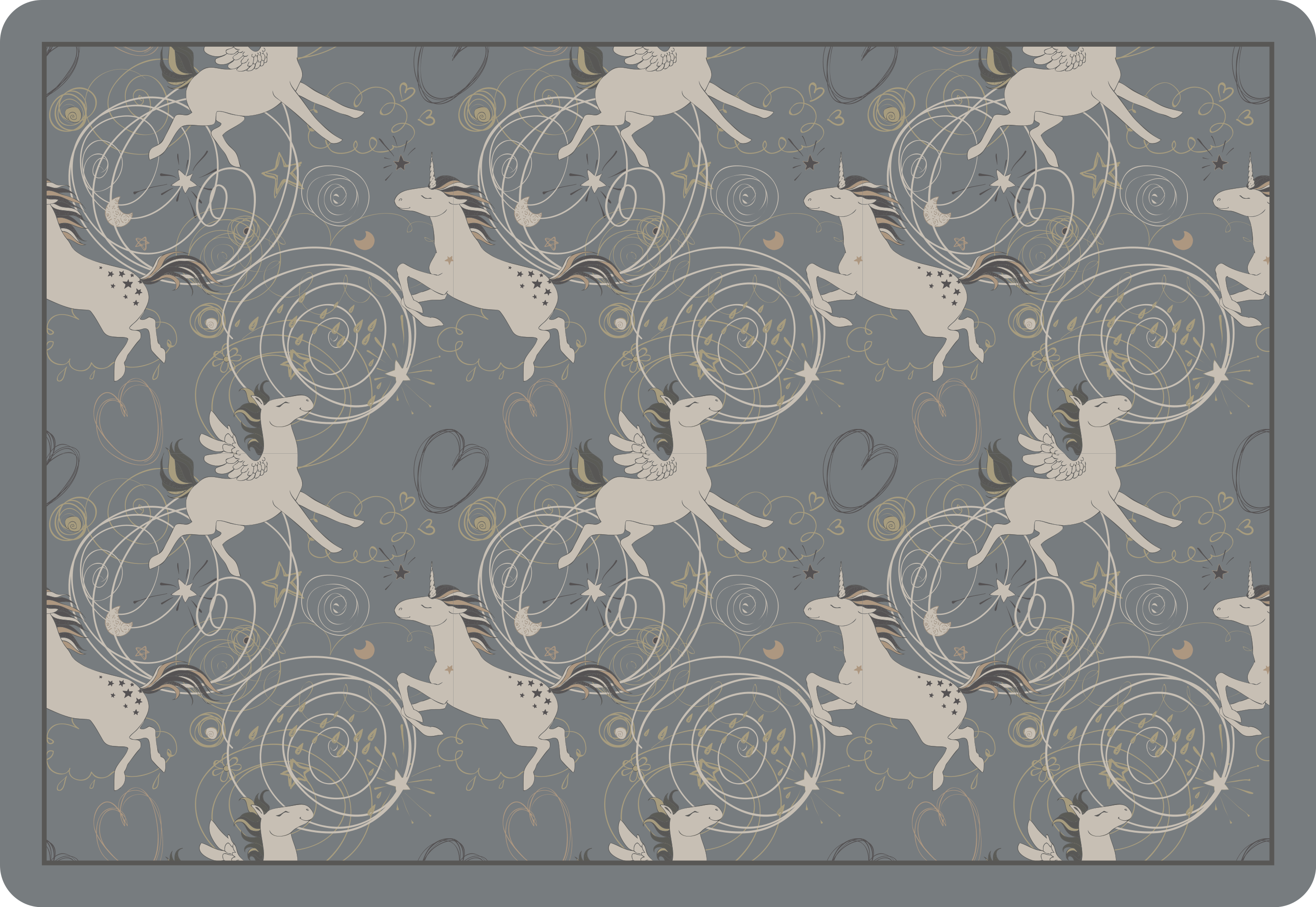 Tapis vinyle pour enfants design licornes fantaisistes - TenStickers