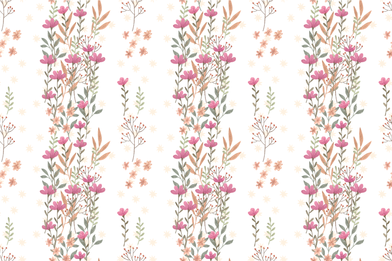 Tapis vinyle fleurs et plantes motif à motifs floraux - TenStickers