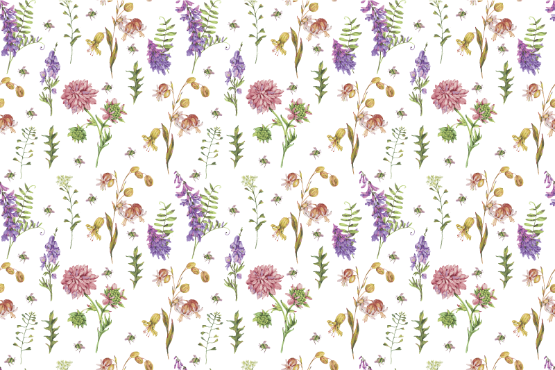 Tapis vinyle fleurs et plantes composition Éclatante - TenStickers