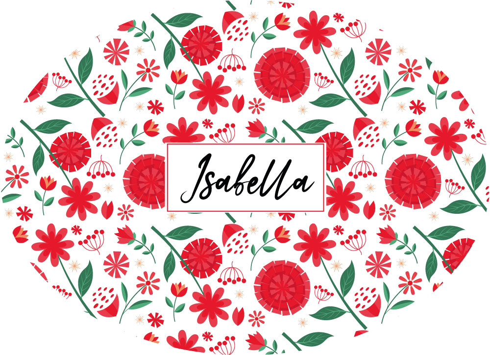 Tapis vinyle chambre fleurs rouges personnalisées - TenStickers