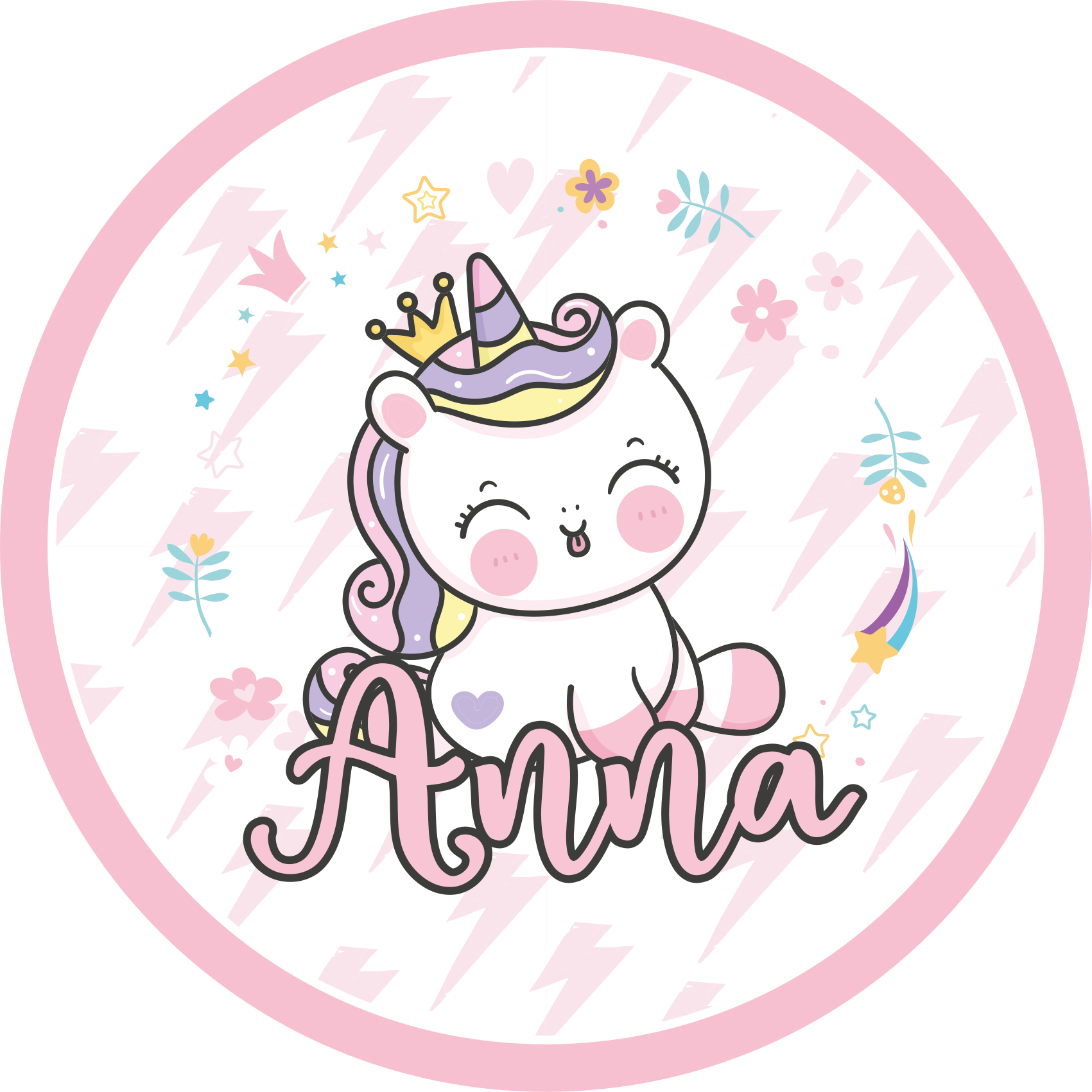 Tapis vinyle autres tapis bébé licorne avec nom - TenStickers