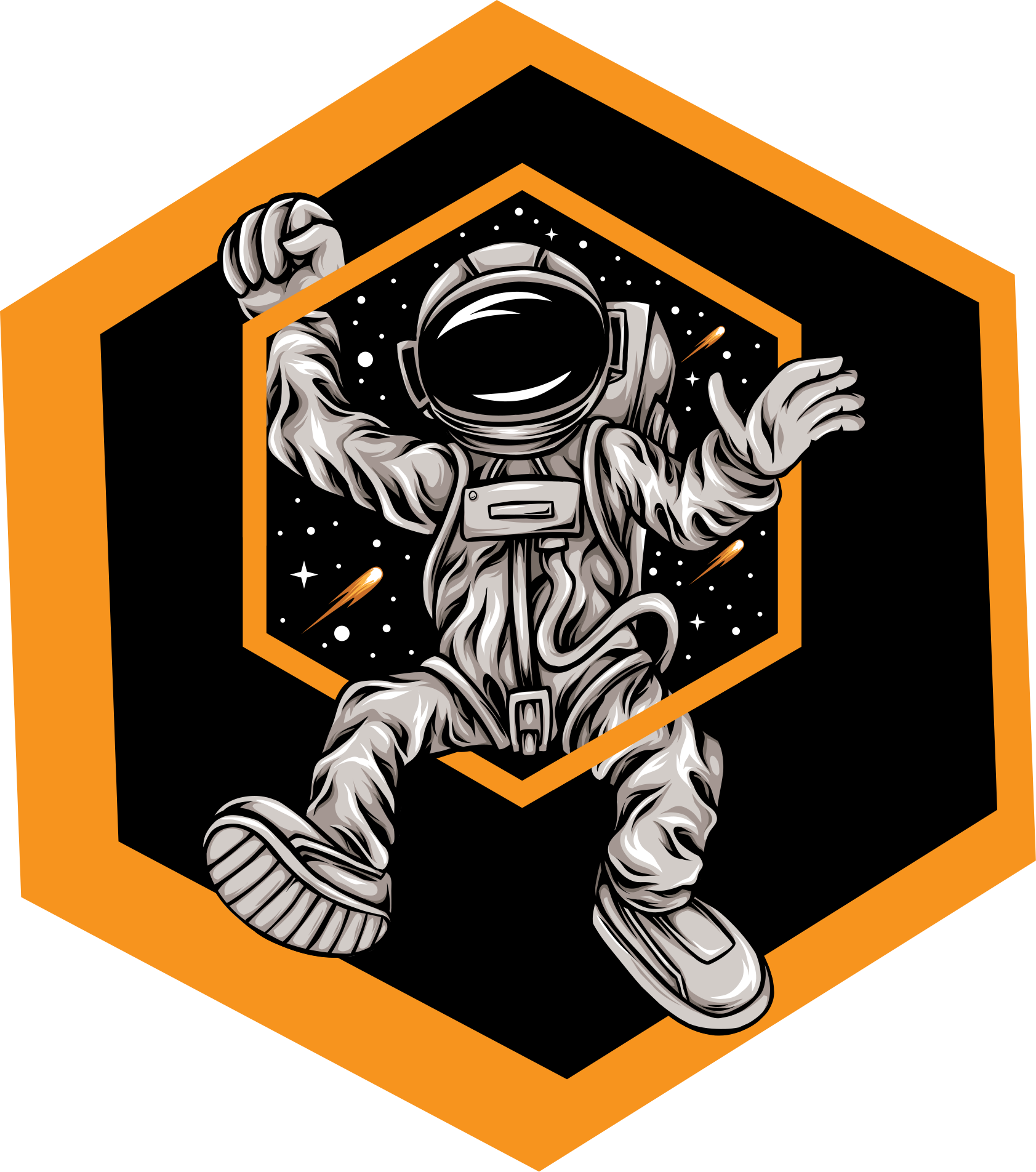 Tapis vinyle étoile aventure d'astronaute cosmique - TenStickers