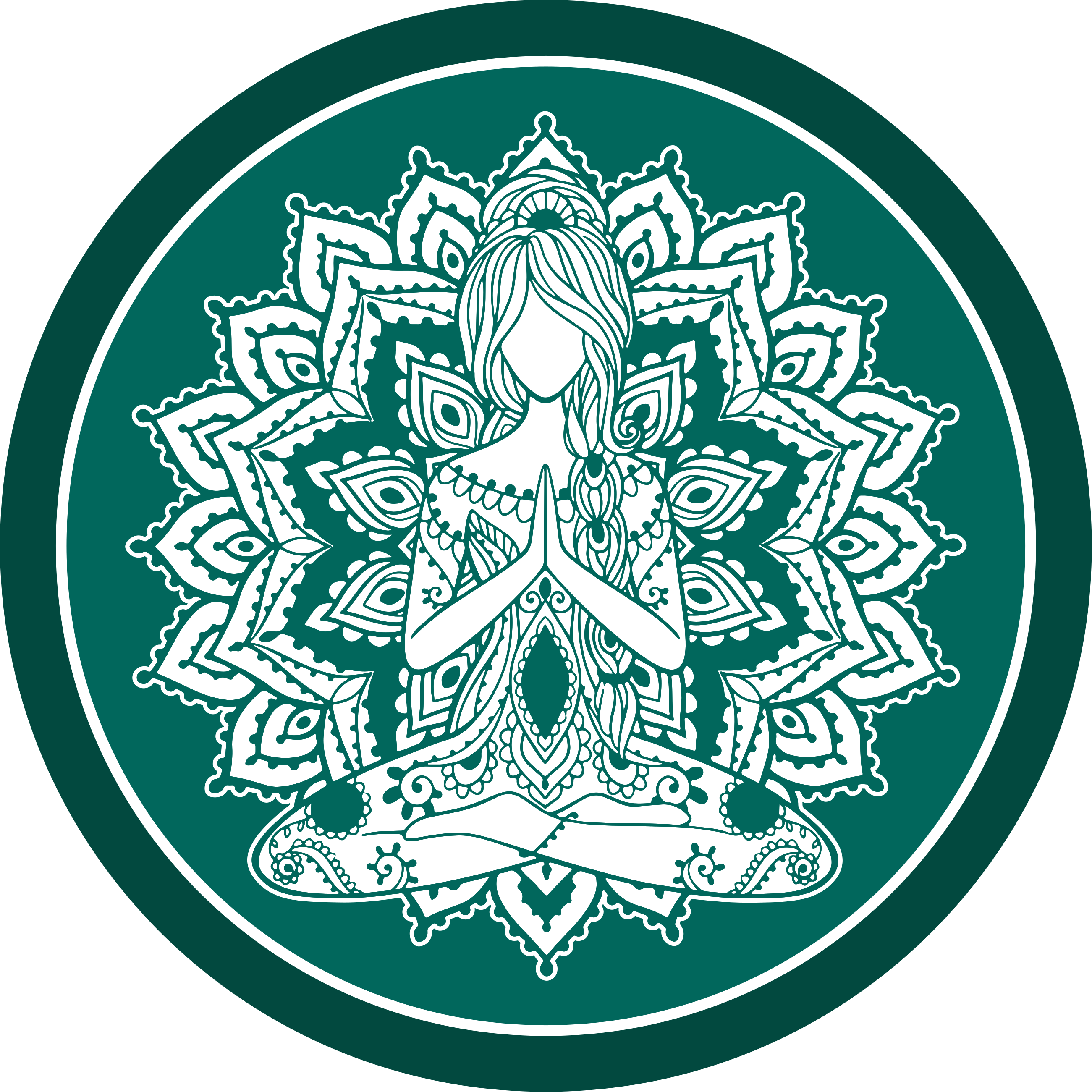 Tapis vinyle mandala art vert méditatif - TenStickers